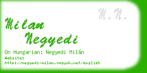 milan negyedi business card